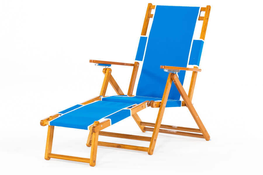 Frankford Oakwood Beach Lounger in pacific blue