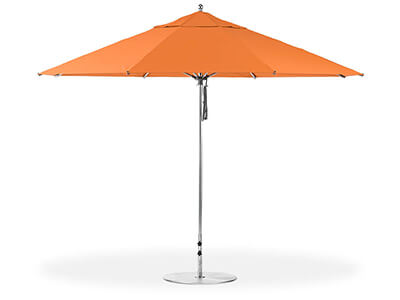 Orange Frankford umbrella featured in the Giant collection