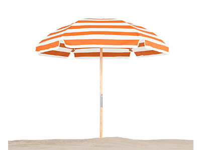 Frankford Avalon Beach Umbrella with orange and white stripes